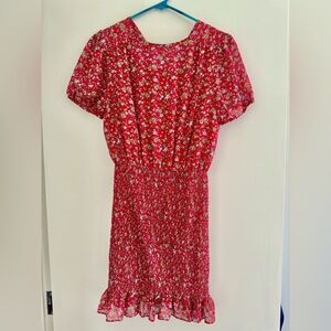 UO Floral Shirred Skirt Midi Dress